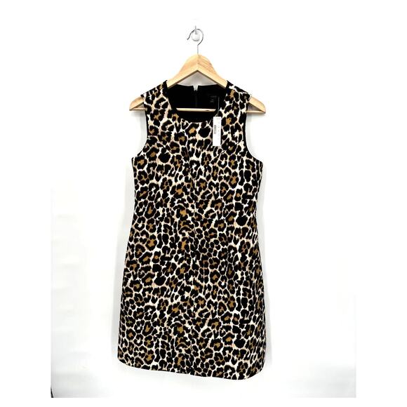 J.CREW NWT Animal Print Leopard Sheath Sleeveless Dress // 6 Tall - Picture 3 of 10